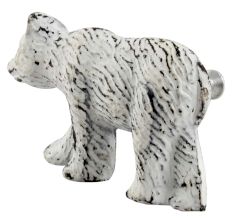 Antique White Bear Iron Dresser Knob